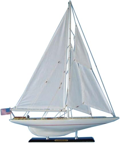 Hampton Nautical Wood Intrepid Limited Model Sailboat Decoración, 27"