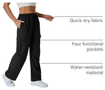 keriffe Women's Cargo Pants Quick Dry Lightweight Hiking Pants 4 Pockets