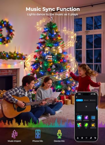 LED Smart Christmas Tree Lights, 200LED 66FT Color Changing - image 5