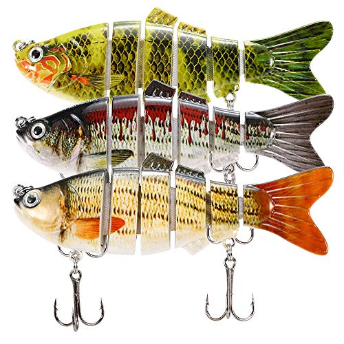 Lixada Fishing Lure for Bass 4" Multi Swimbaits Slow Sinking Hard Lure Artificial