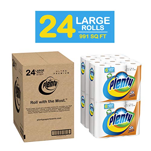 Plenty Ultra Premium Paper Towels | Xl Rolls | Super Absorbent | Strong & Durable | Full Sheet | 24 Rolls #TOP2