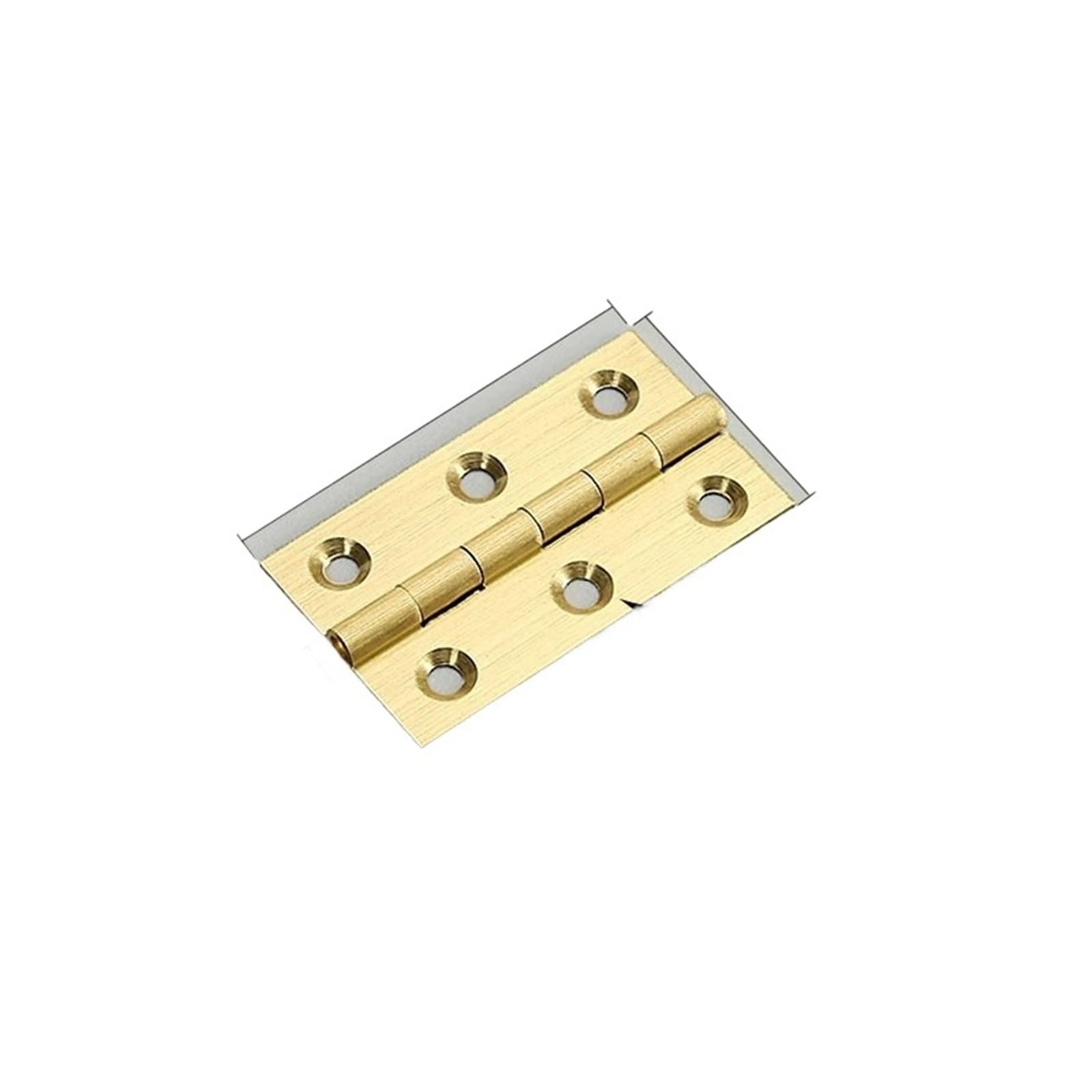 Sfoikvg T3602 5Cm Brushed Door Hinges Hinges 4Pcs Antique Brass Door Bronze Furniture Cabinet Drawer Butt Hinge For Vintage Jewelry Wooden Box Hardware For Outdoor Doors(T3602 5Cm Brushed)
