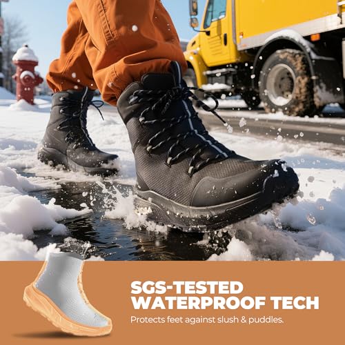 Image of NORTIV 8 Men's Wide Winter Boots Grip on Snow Ice Insulated Waterproof Lightweight Comfortable Hiking Outdoor Boots