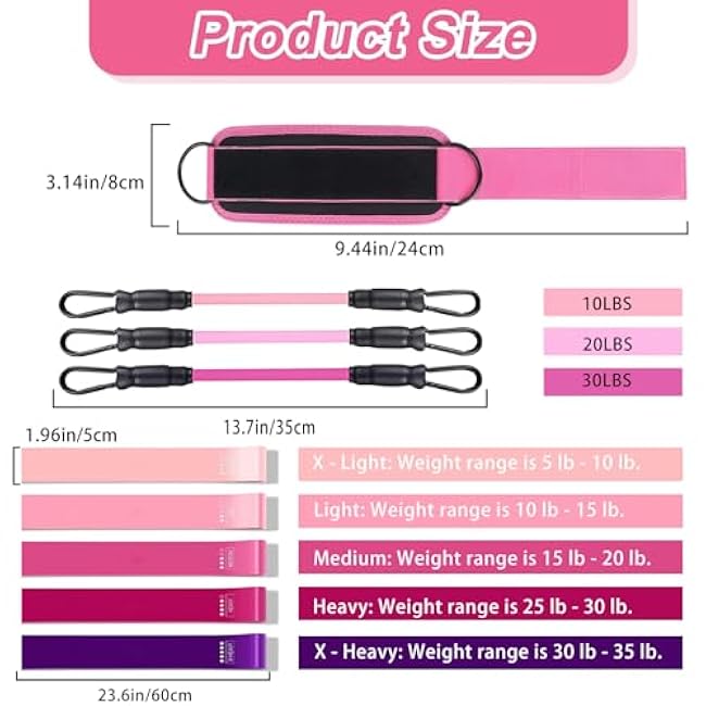 Ankle Resistance Bands with Cuffs Resistance Bands for Workouts, Hip Workout Equipment,Exercise Loops for Kickback Hip Fitness Training Cable Kick Back Ankle Straps and Glute Workout Equipment.