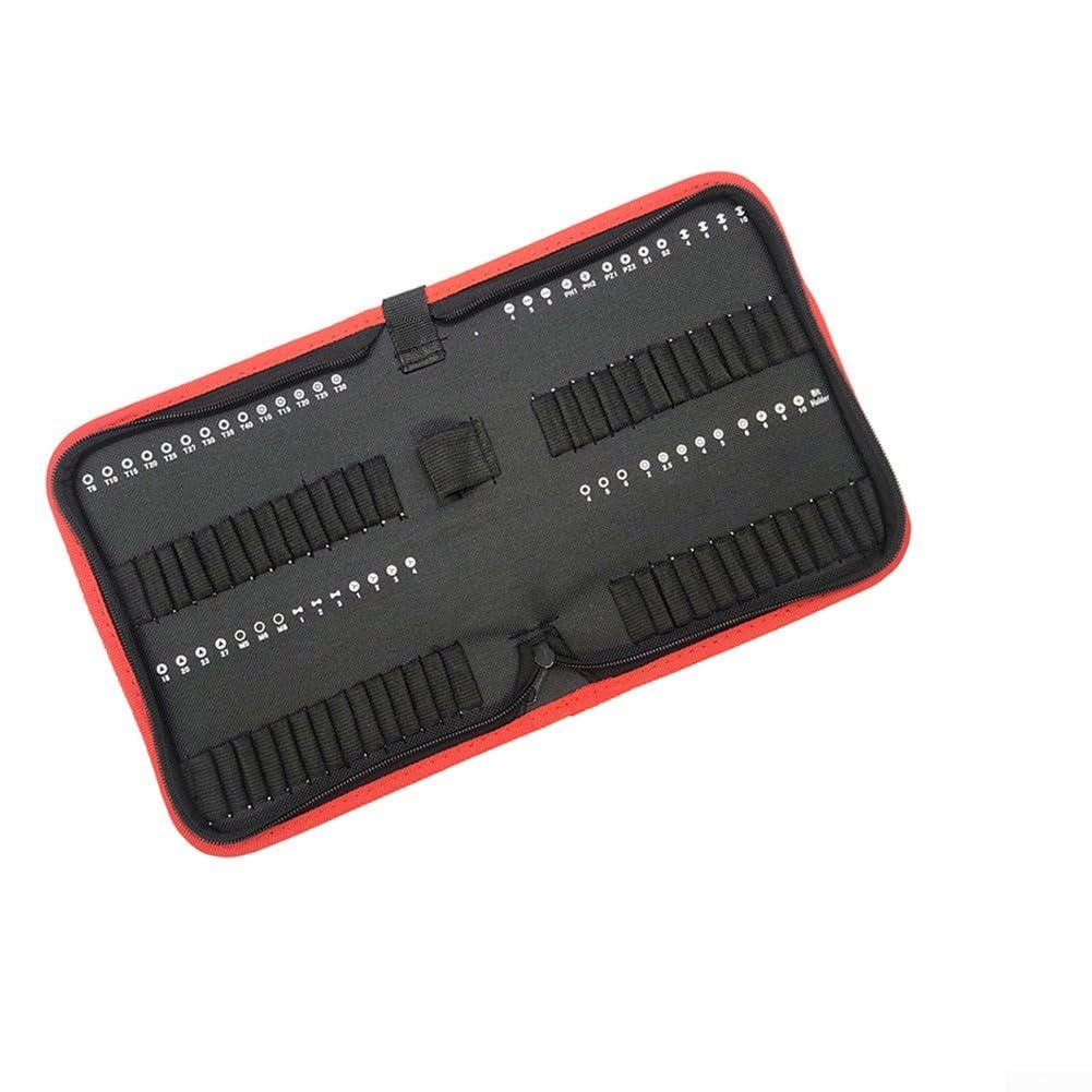 Drill Storage Case with 24 30 55 Slots in Oxford Fabric Tool Bag Pouch with Zipper for Secure and Organized Storage (For 55pcs bits)