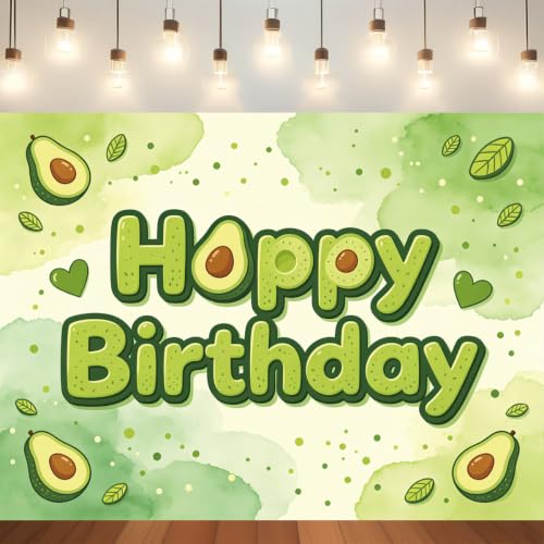 Bannière anniversaire avocat pastel pour habiller le mur d'une baby shower fille ou garçon
