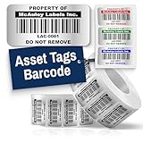 McAuley Labels Custom Asset Tags for Equipment – Numbered, Permanent, Adhesive, Metalized Silver Polyester - Barcode Label - 2x1 Inches