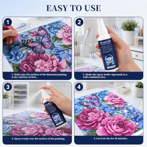 Image of 2pcs-Spray Diamond Painting Sealer Protectant Brightener 6.76 oz