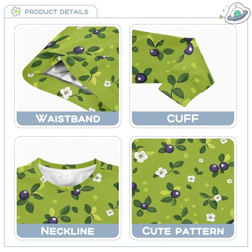JUNZAN Cute Bilberry Fruit Green Kids Girls Hoodie Sweatshirt Long Sleeve Fall Tops Shirts Party 4T3