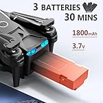 FLYVISTA Cool Mini Drone with Camera for Kids Adults Beginners, 1080P FPV Camera Remote Control Drone for Kids with 3 Batteries, One-Click Take Off/Landing, Altitude Hold, Headless Mode, 360° Flips, 3-Gear Speeds , Emergency Stop, Toys Gifts for Adults Beginner and Kids - Image 5
