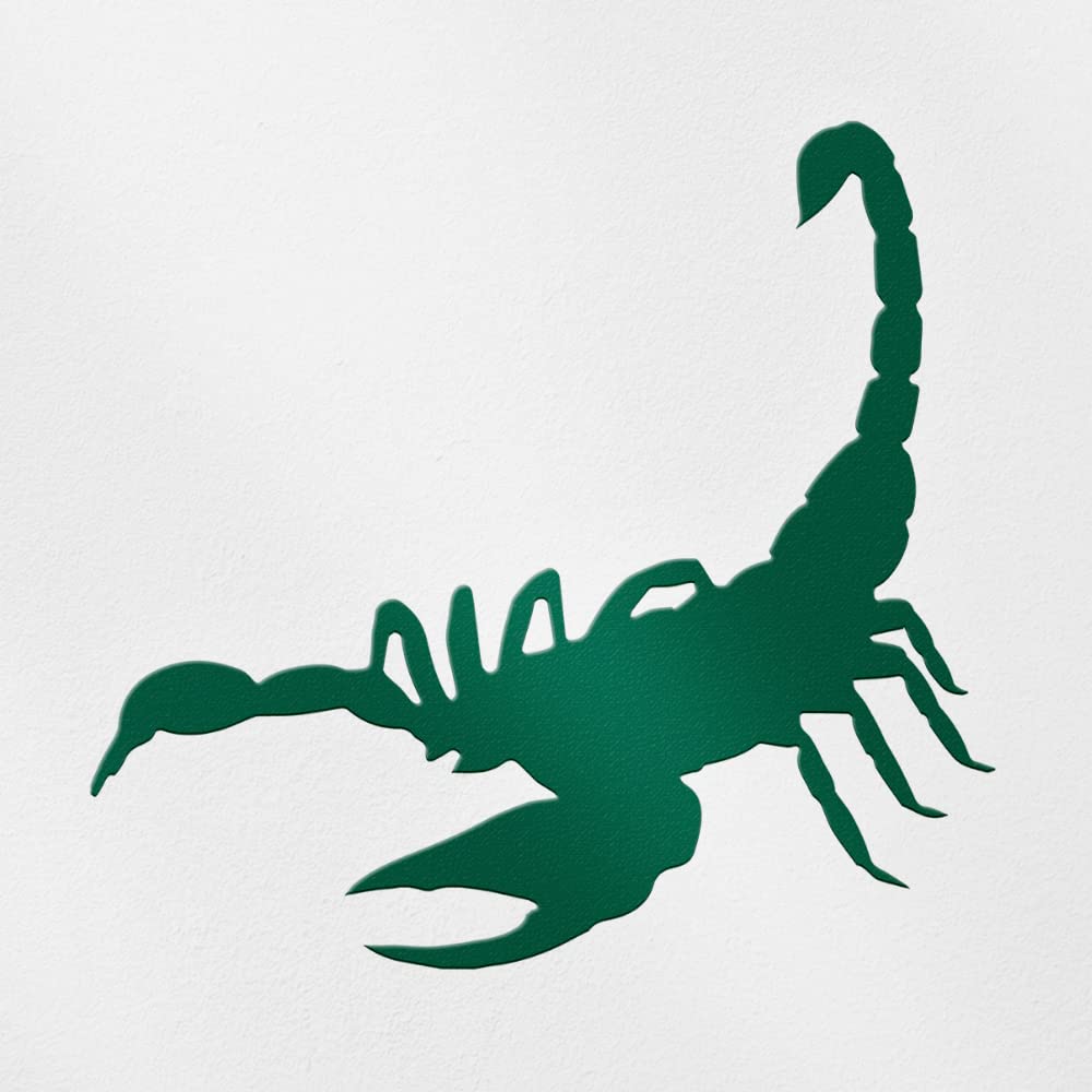 Transparent Decal Stickers of Scorpion Arachnida (Green) Premium Waterproof Vinyl Decal Stickers for Laptop Phone Accessory Helmet Car Window Mug