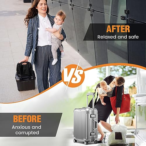 Image of Travel Belt for Luggage Over Handle, Safecube Luggage Strap for Carry On Bag, Elastic Luggage Belt Strap for Suitcases Add a Bag, Adjustable Luggage Bungee Straps, Securing Luggage for Travel