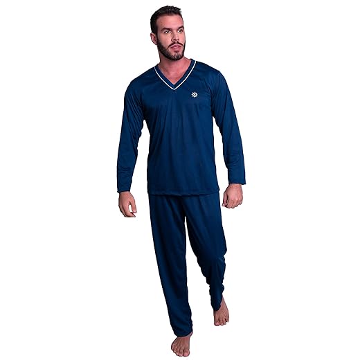 Pijama MVB Modas Longo Adulto Masculino Manga Comprida E Calça