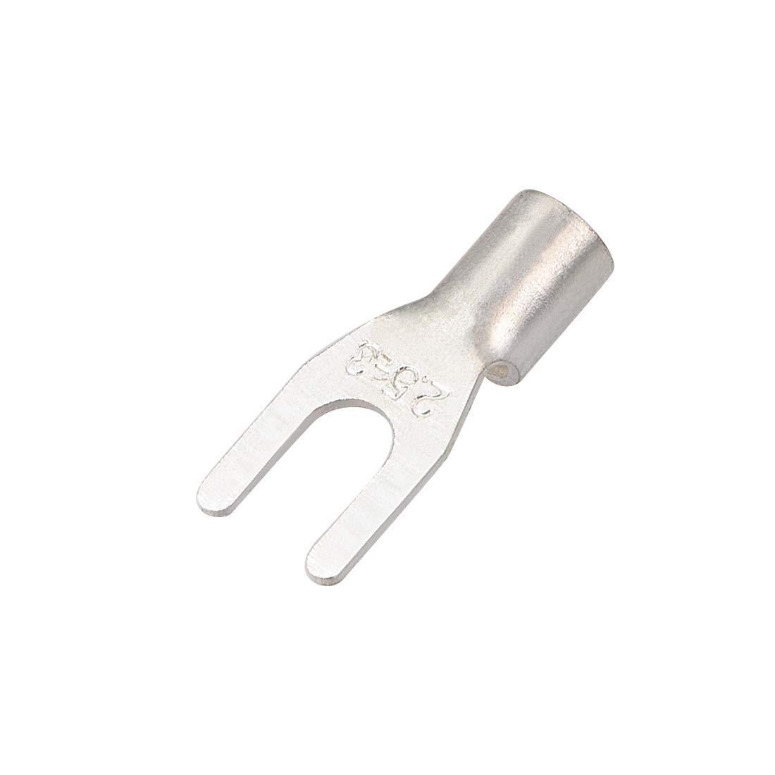 sourcingmap 50Pcs UT2.5-3 Non-Insulated U-Type Brass Crimp Terminals 2-2.5mm2 Wire Connector Silver Tone - Image 3