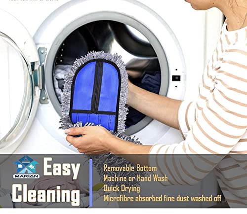 Image of Marian Wet and Dry Cotton pad Flat Floor Mop with 4 Feet Handle| Home | Office | Hotels | Hospitals | with Extra 2 Refill (24 INCH)