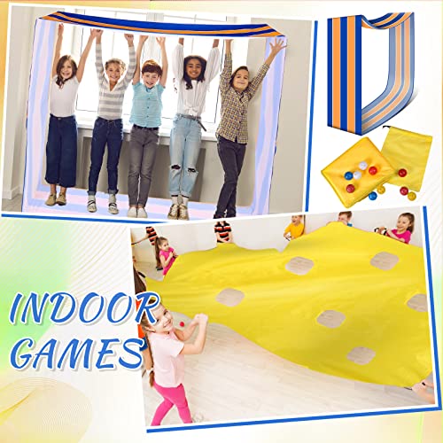 Chitidr 2 Sets Team Building Games Set Includes 1 Yellow Hole Tarp 85 X 57 Inch, 1 Blue And Yellow Fun Playing Run Mat, And 8 Colorful Balls For Outdoor Family Field Day Backyard Birthday Party Games #TOP5