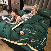 夏の両面アイスシルク4ピースシルクキルトカバーベッドノルディックスタイルシート Amazon｜夏に洗ったシルク4ピースアイスシルク羽毛布団カバー