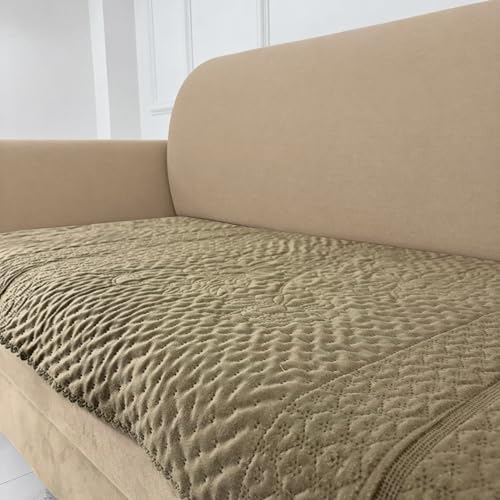 Image of Homerz Premium Petal Charm Sofa Cover | Embossed Floral Pattern | Soft Touch, Anti-Dust & Easy Wash Fabric Cloth, Washable and Durable (Brown, 6(3+2+1) Seater, Only Seat Cover)