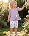 SOLOYEE Toddler Girl Clothes 3T 4T Girls Spring Summer Outfit, Sleeveless Ruffle Bowknot Top + Floral Short 2 Piece Baby Clothing Set (Purple, 3-4T)
