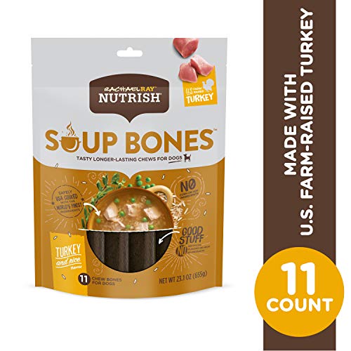 Nutrish 7119004821 Rachael Ray Nutrish Soup Bones Dog Treats, Turkey & Rice Flavor, 11 Bones, Beige thumb #1