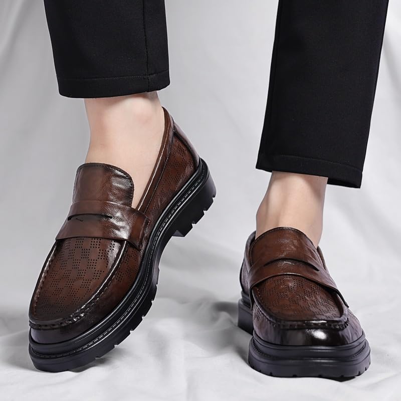 Dress Shoes for Men Slip-Ons Comfort Orthopedic Black Leather Oxfords2