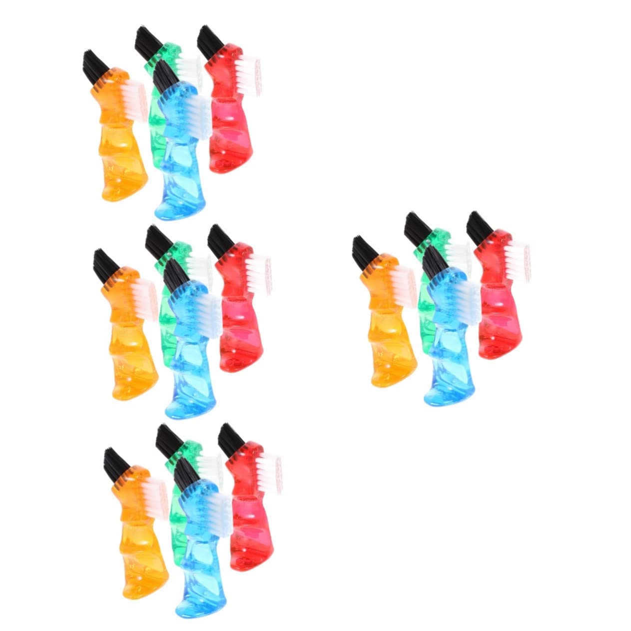 4 Set Spazzolini Dentali Doppi Per Dentiera Compatti E Pratici Colori Vivaci Per Uso 4 Pezzi * 4