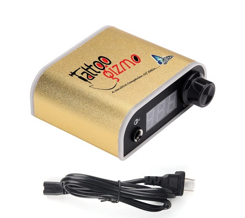 Tattoo Gizmo Rainbow Tattoo Power Supply for Rotary and Coil Machine Cartridges Tattoo Gun with LCD Display Professional Adjustable Digital Tattoo Power Supply for Beginners - Yellow-image-45