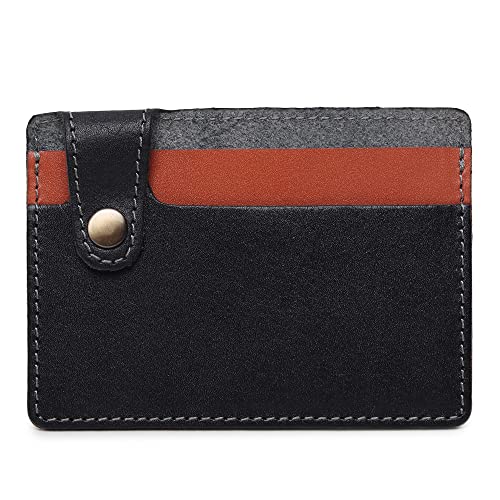 ALPHAHIDE Genuine Leather Credit Card Holder Wallet for Women Men, RFID Blocking Minimalist Card Holder Men, Small Wallet, Men Card Holder Wallets, Thin Front Pocket Card Wallet, Slim Card Case