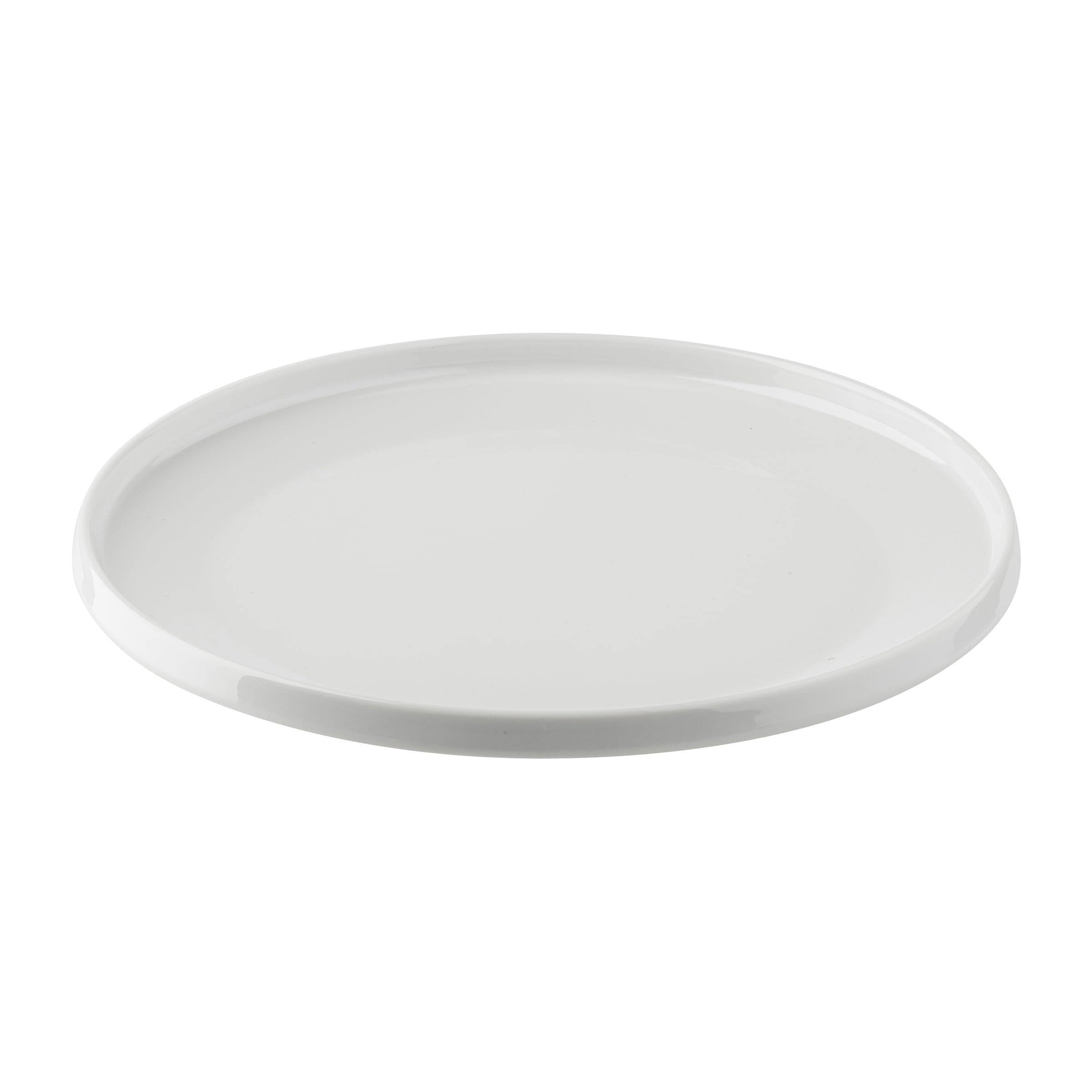 TableCraft Flynn Collection™ Round Serving Plate, White Glossy, 9"x 9"x 0.75", Melamine, Durable Lightweight Display Plate for Appetizers, Desserts, Small Portions, Modern Presentation