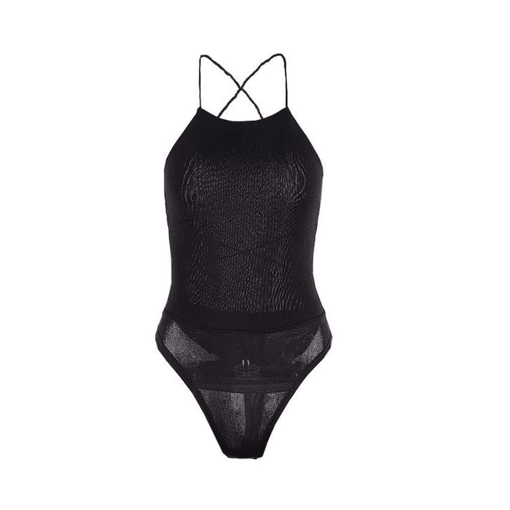 TTPSRY Body para Mujer Sexy Bodysuit sin Mangas de Cuello Cuadrado Stretch Bodies Vestir Negro Mujer Elegante Mono Leotardo Top Fiesta