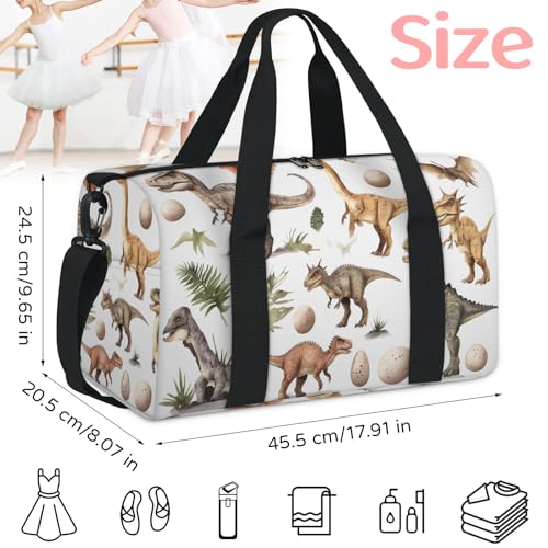 Dinosaur Animal Dino Travel Duffel Bag for Women and Men, Sport Tote Gym Bag Carry on Weekender Overnight Bags2