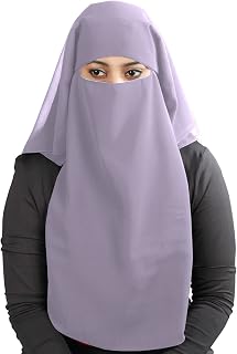 3 Layers Saudi Niqab In Breathable Georgette, Wholesale Price, 1pc Face Veil NQ-003