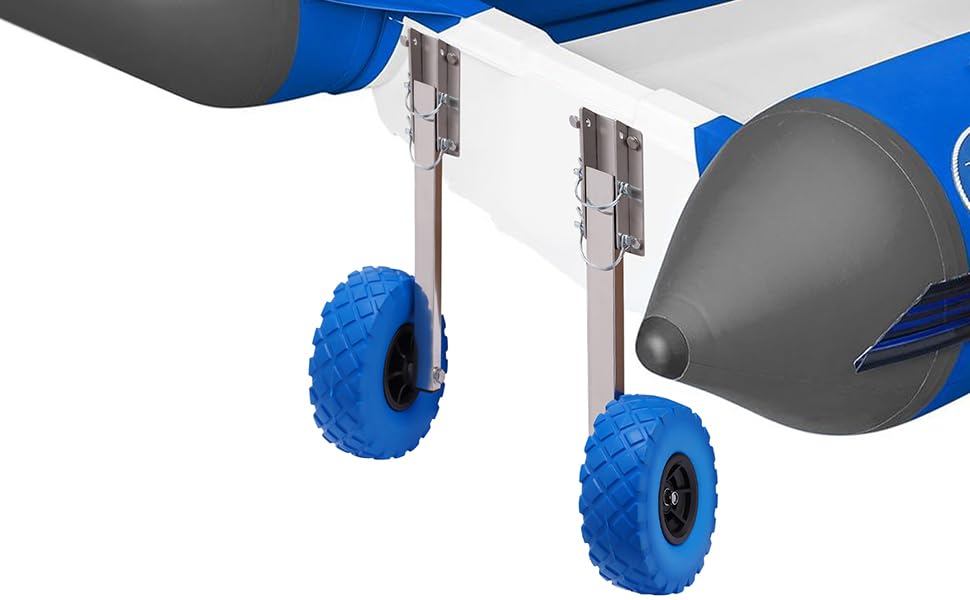 MIKIYUEER Inflatable Boat Trailer Wheel with Stainless Steel Frame | Universal for All Boats and Trailers | 150kg Max Load