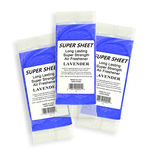 Image of Super Sheet Small (7.5 inchx3.75 inch) Under Seat Car Air Freshener, 3-PACK (Lavender)