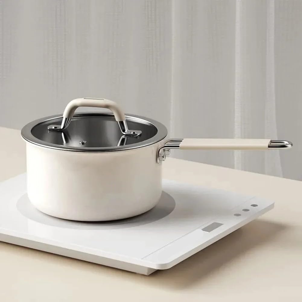 Yukihira - Pentola per zuppa in puro titanio, non rivestita, leggera, sostenibile, per piano cottura e fiamma libera, distribuzione uniforme del calore, cottura sana, 34 cm