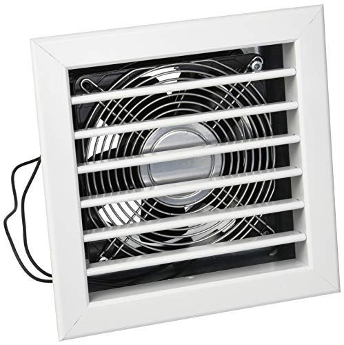 La Ventilazione GCMIB1818120 Grille pour cheminées avec ventilateur électrique, aluminium peint 180 x 180 mm, blanc