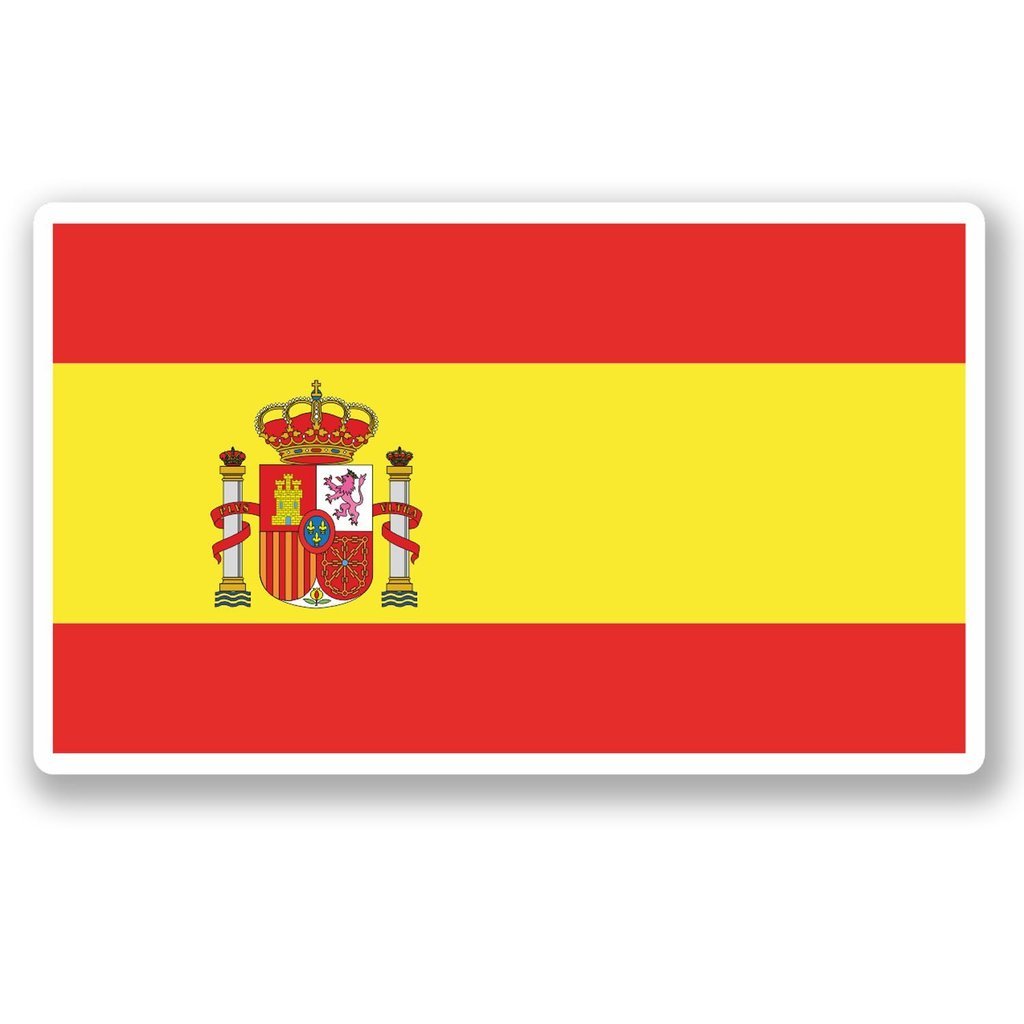 Destinationvinyl 2 X 25Cm/250Mm Spain Spanish Flag Window Cling Sticker Car Van Campervan Glass #5271
