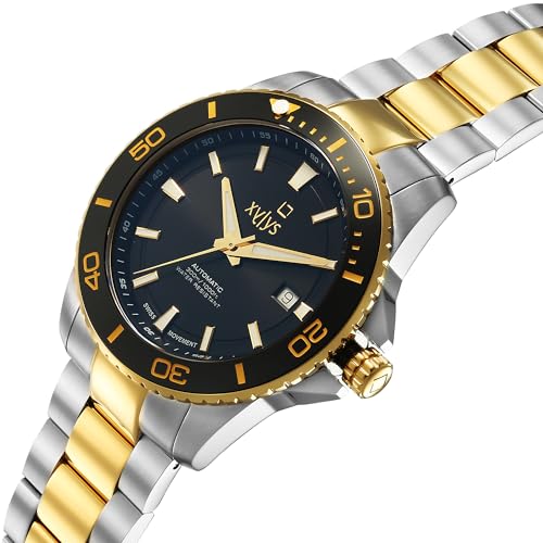 Image of Xylys Xiphias Automatic Analog with Date Black Dial Two Toned Stainless Steel Strap Watch for Men -40063BM01E