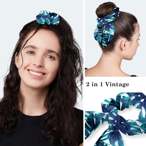 Image of Red Blooming Rose Flowers Black Working Cap with Scrunchy and Ribbon Tie for Women, Long Hair
