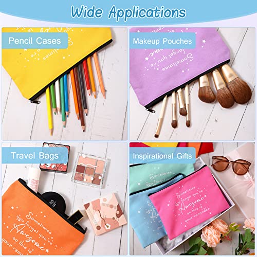 Sieral 24 Pcs Inspirational Makeup Bag Appreciation Christmas Teacher Gift for Women You're Awesome Cosmetic Bags Employee Motivational Gifts for Coworkers Team(Bright Color)4