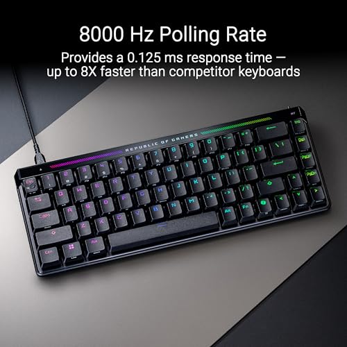 ROG Falchion Ace HFX 65% gaming keyboard with ROG HFX magnetic switches, rapid trigger toggle, 8000 Hz polling rate, three-layer dampening foam, silicone gasket mount, touch panel and protective cover - Image 5
