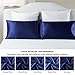 Bedsure Satin Pillowcases, Similar to Silk Pillow Cases Queen Size Set of 2, Pillow Case for Sleeping Women with Envelope Closure, Gifts for Women Men, Navy, 20x30 Inches, 2pcs