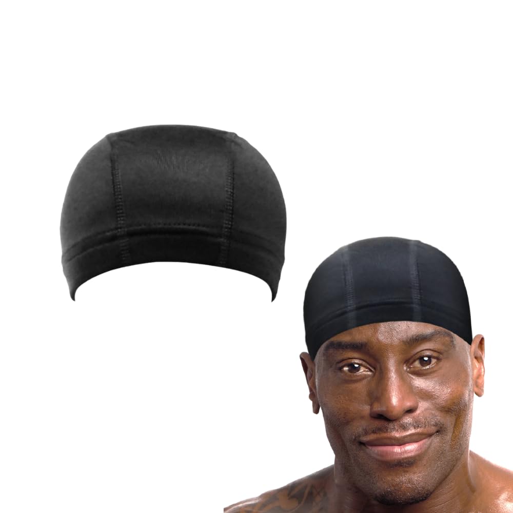 Kashmir Accessories Ltd Men's Black Classy Spandex Dome Cap - 7372