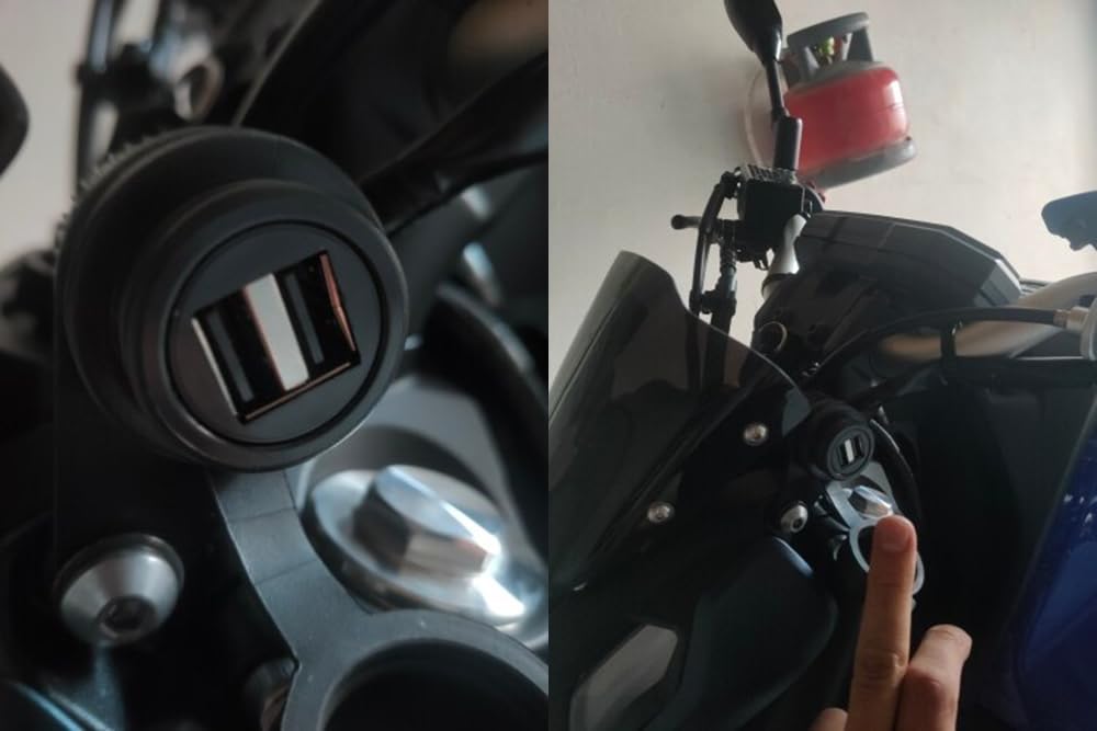 12V Adaptateur convertisseur de Prise de Chargeur de Batterie Double USB pour Moto Yamaha MT07 MT09 MT-07 MT-09 FZ-07 FZ-09 XSR700 XSR900 Tracer XSR 700 900 ABS SP GT