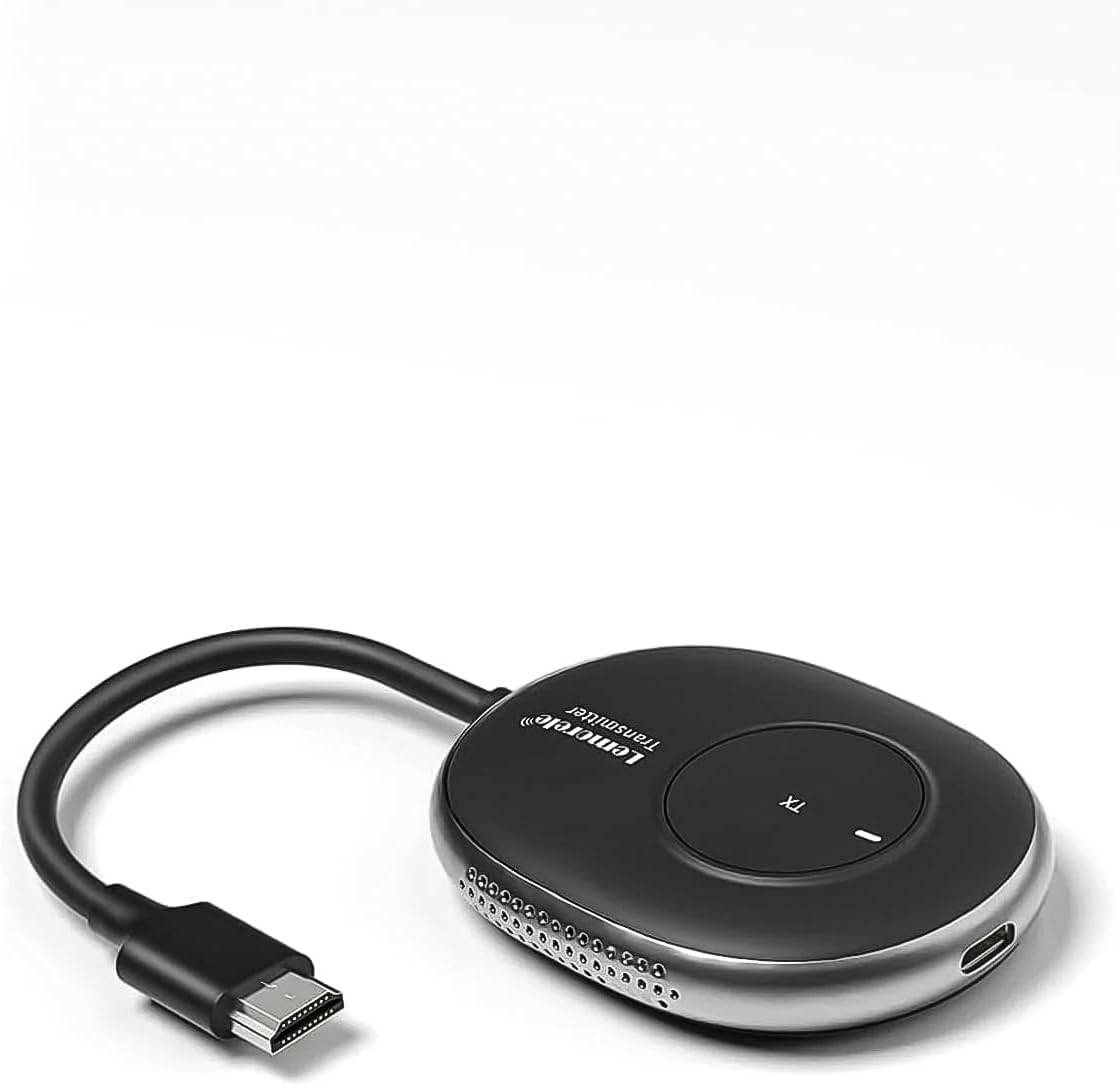 Lemorele Trasmettitore HDMI Wireless Solo TX, 50 m, 1080P@60Hz, 2,4/5GHz | Plug & Play; ricambio o espansione da abbinare a un ricevitore Q5R1 HDMI compatibile, per riunioni, aule e più sorgenti video