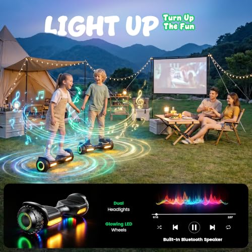 Gyroor G13 All-Terrain Hoverboard with Bluetooth & LED Lights Gift,Black - image 6
