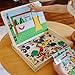 Melissa & Doug Wooden Magnetic Matching Picture Game with 119 Magnets and Scene Cards Magnetic Book Scenes for Kids Ages 3+
