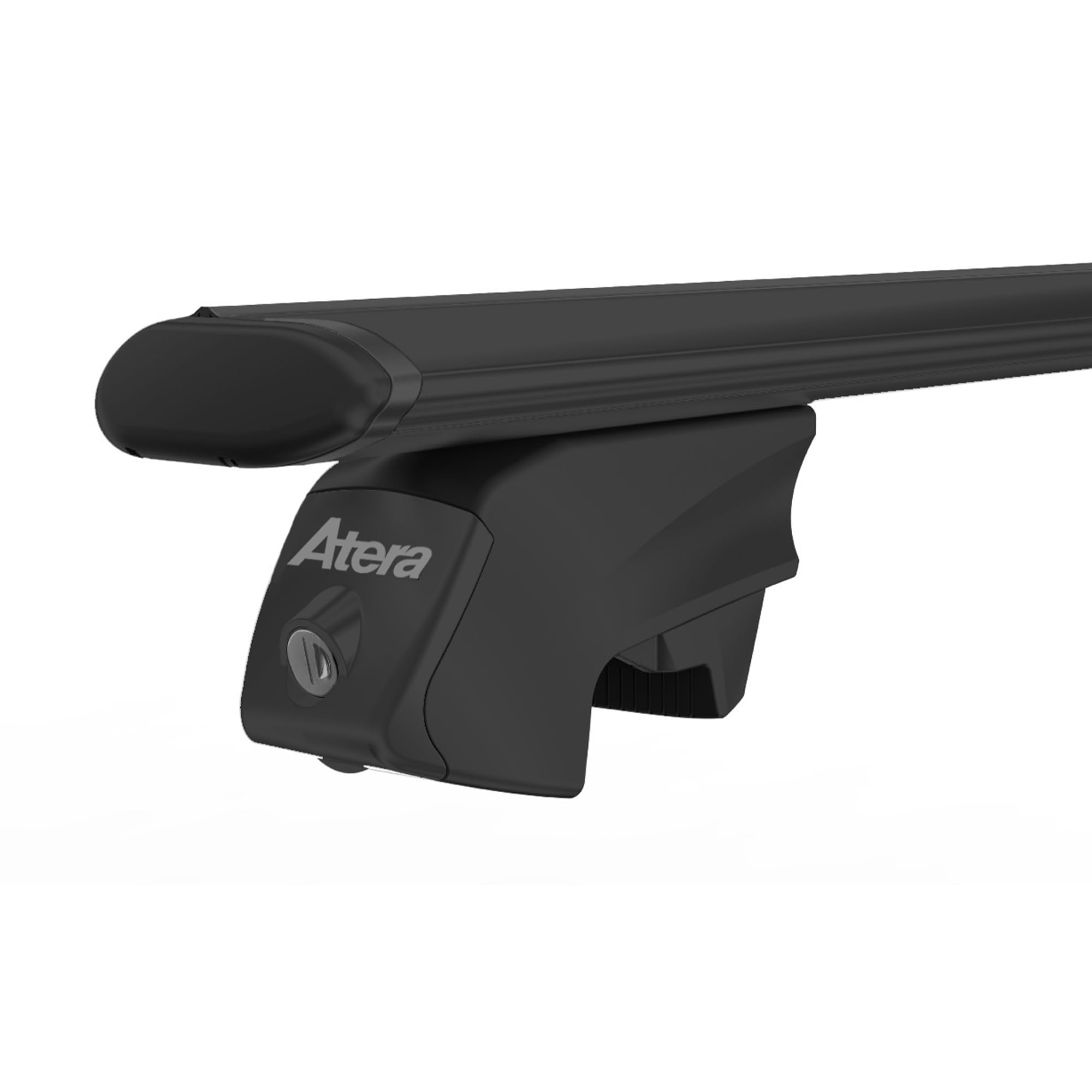 Atera PKW Dachträger Signo RTD, Stahl Schwarz, 137 cm, Klemmträger | Robuster Dachgepäckträger mit Aero Profil, für Autos mit aufliegender Dachreling, Komplett-Träger, Diebstahlschutz, 048637