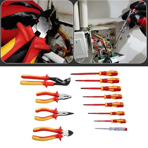 Set aislado de destornilladores y alicates 12 piezas miniatura 4