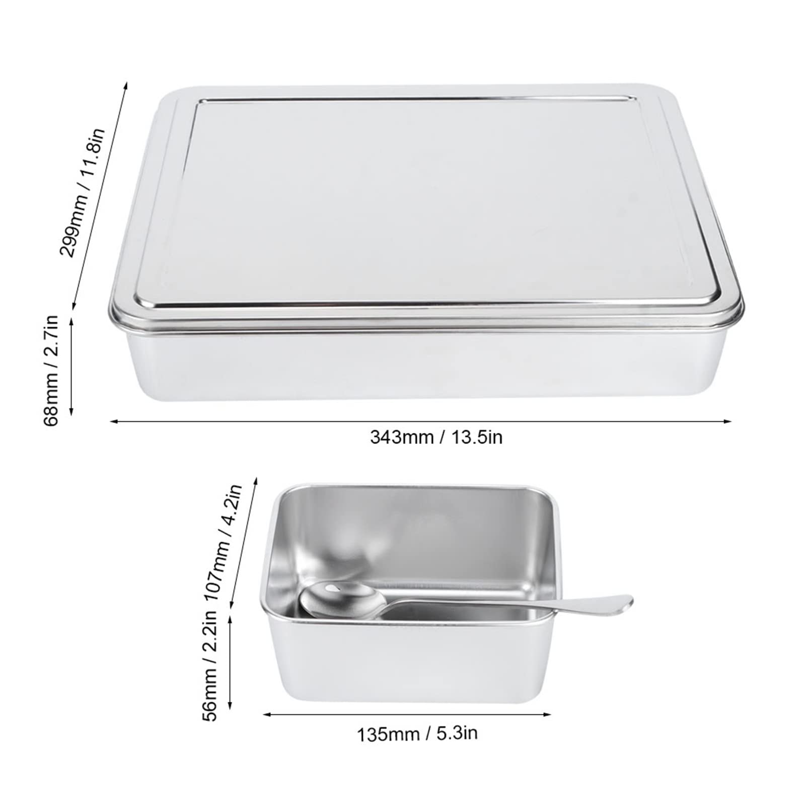 Buachois Scatola per Condimenti in Acciaio Inossidabile a 6 Griglie con Cucchiai e Coperchio, Contenitore da con Scomparto Rimovibile per Snack Sale Zucchero Prodotti Secchi